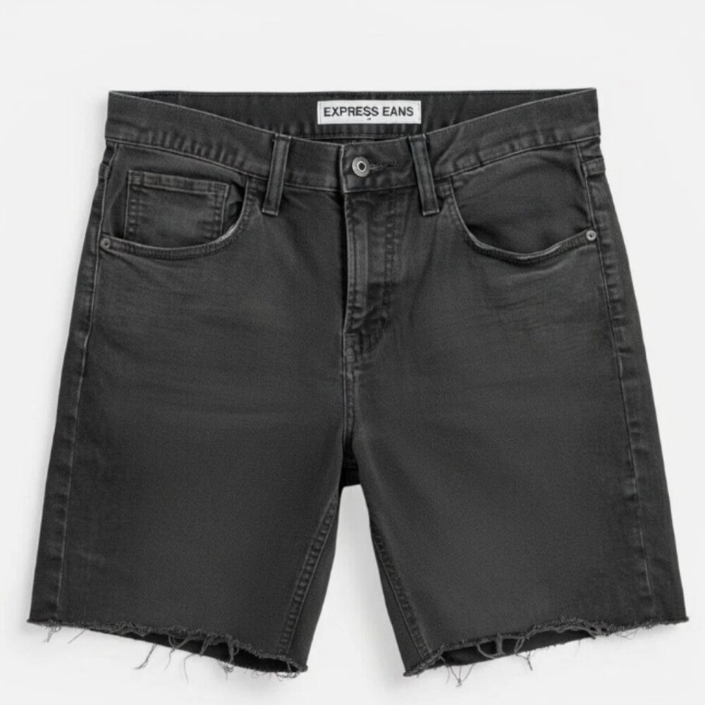 Express Black Denim Jeans Shorts